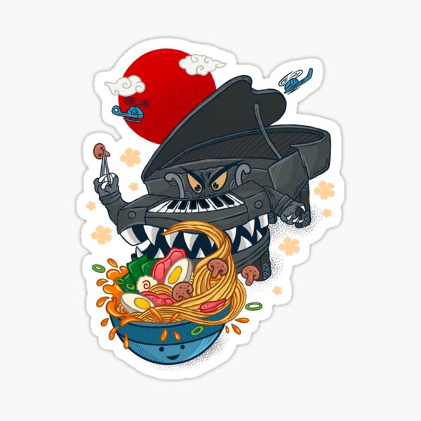 Ramen and Piano Sticker