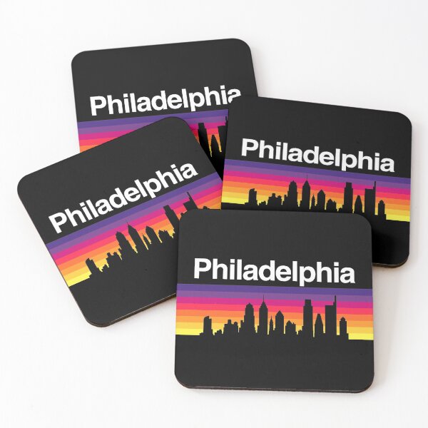 Item preview, Philadelphia Skyline, Sunset Gradient - Black designed and sold by DionBlaster.