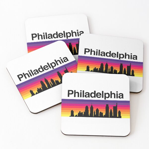 Item preview, Philadelphia Skyline, Sunset Gradient - White b designed and sold by DionBlaster.