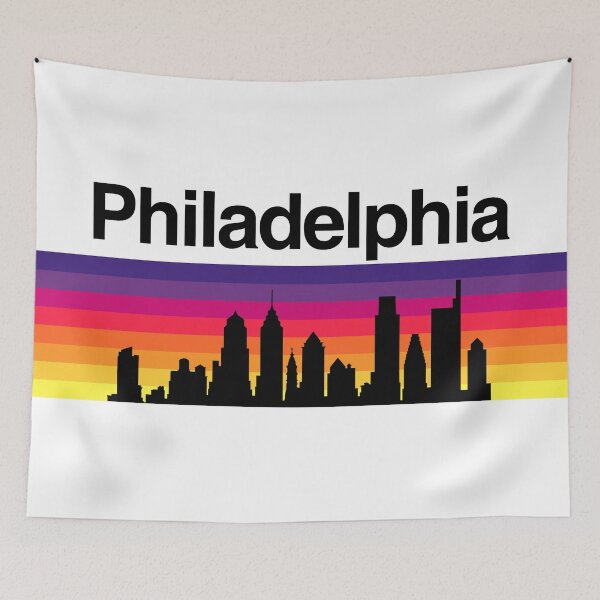 Item preview, Philadelphia Skyline, Sunset Gradient - White b designed and sold by DionBlaster.