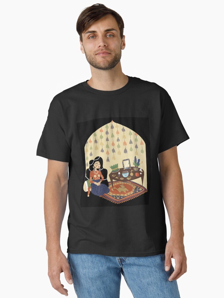Aperçu 2 sur 7. T-shirt classique avec l'œuvre Norouz créée et vendue par mintcult.
