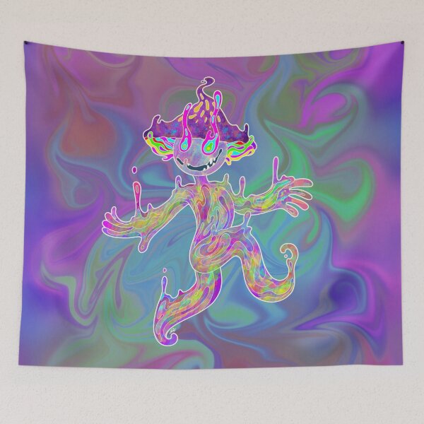 Aperçu de l'œuvre Psychedelic Mushroom Man (fond de version vibrante) créée et vendue par PencilPossessor.