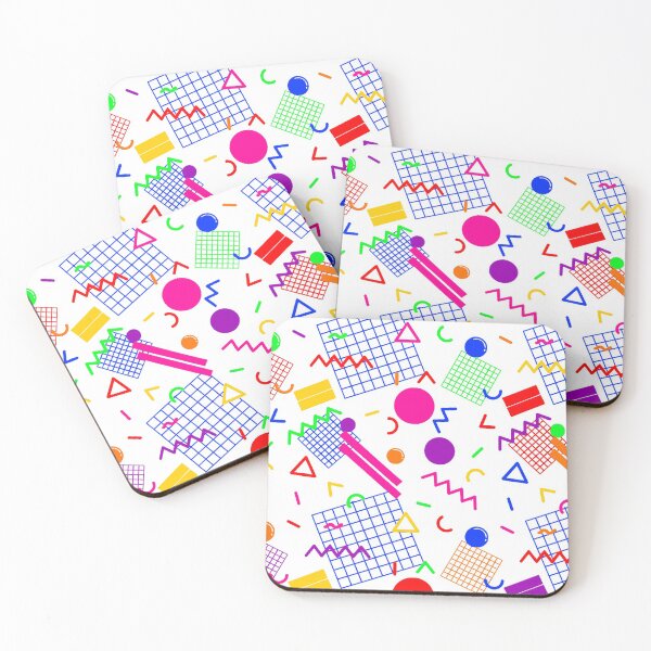 Item preview, 1980s Retro Geometric Confetti on a White Background Large Sized Repeating Pattern designed and sold by Nicolette Olivier.