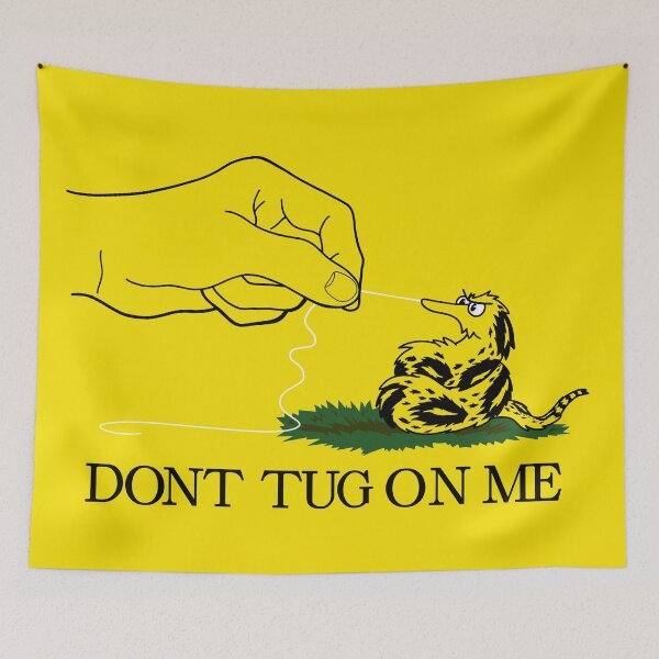 Item preview, Worm on a String Gadsden Flag Parody | Don't Tug On Me designed and sold by ctkrstudio.