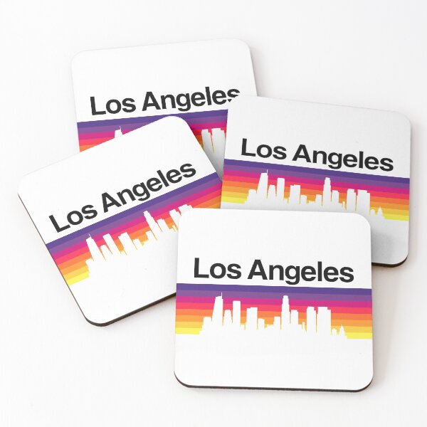 Item preview, Los Angeles Skyline, Sunset Gradient - White designed and sold by DionBlaster.