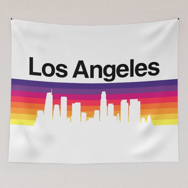 Item preview, Los Angeles Skyline, Sunset Gradient - White designed and sold by DionBlaster.