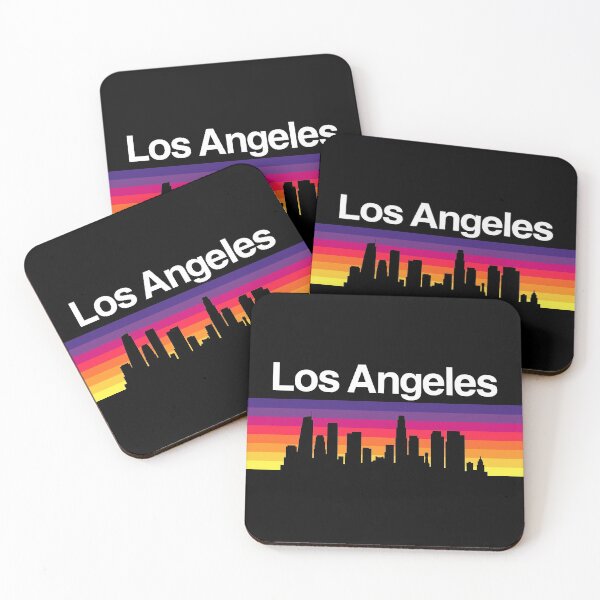 Item preview, Los Angeles Skyline, Sunset Gradient - Black designed and sold by DionBlaster.