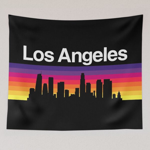 Item preview, Los Angeles Skyline, Sunset Gradient - Black designed and sold by DionBlaster.
