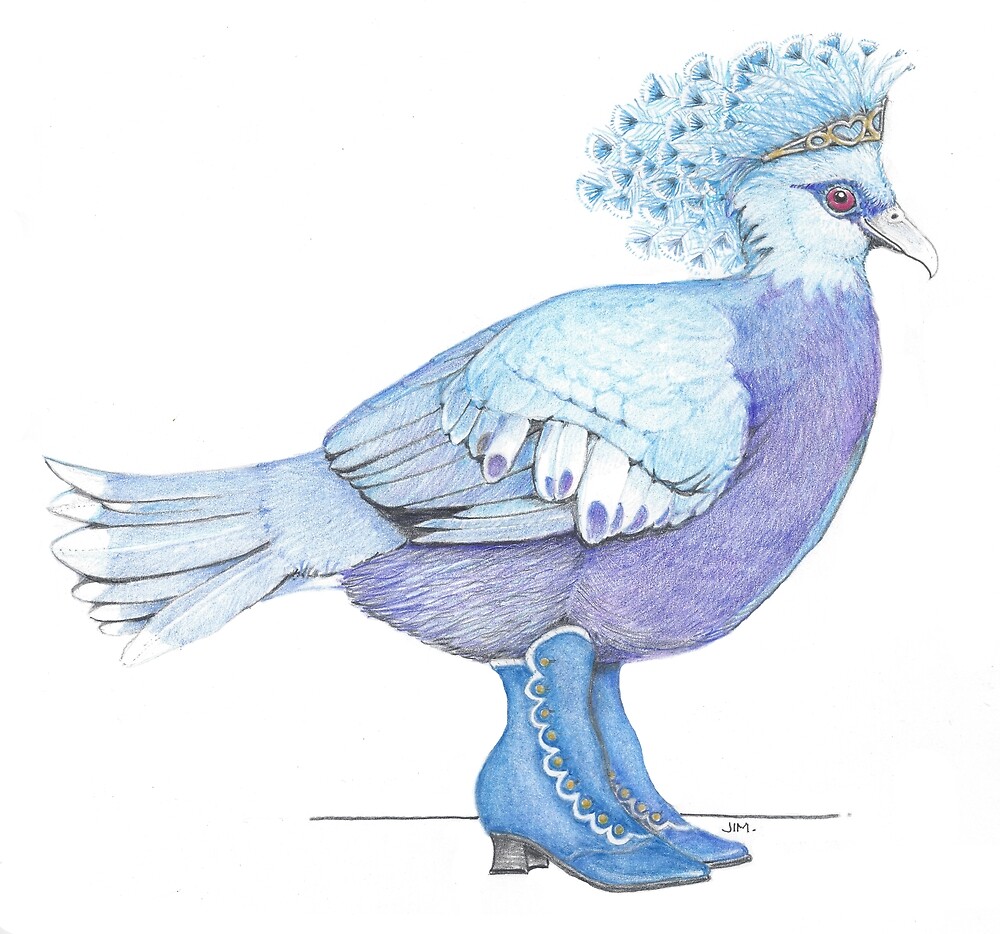 Victoria Crowned Pigeon in Victorian shoes by JimsBirds