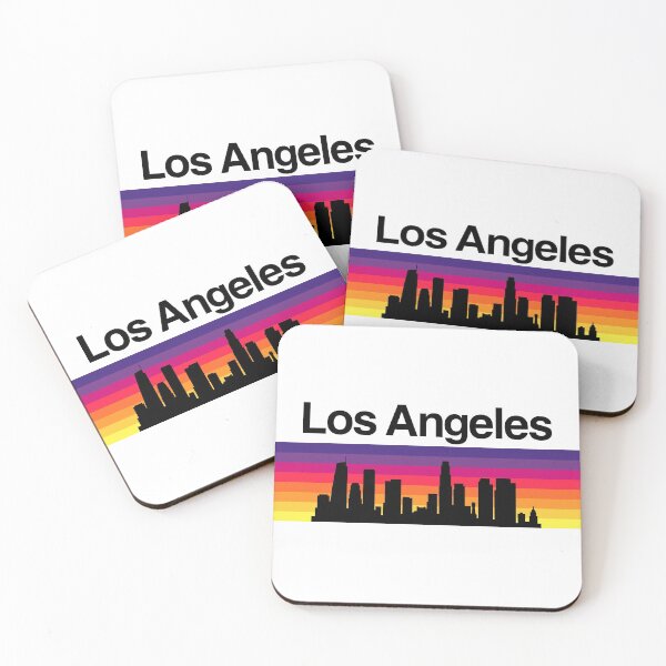 Item preview, Los Angeles Skyline, Sunset Gradient - White 2 designed and sold by DionBlaster.