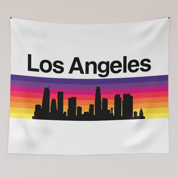Item preview, Los Angeles Skyline, Sunset Gradient - White 2 designed and sold by DionBlaster.