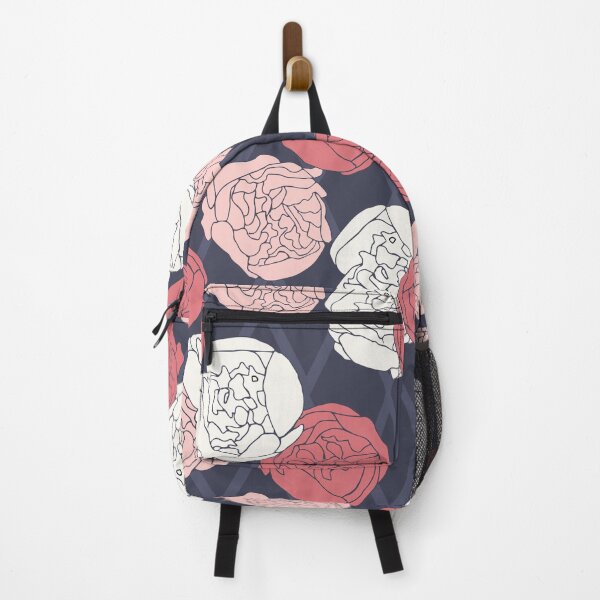 Item preview, Peonies in Full Bloom, Midnight & Coral designed and sold by FrontandLynde.
