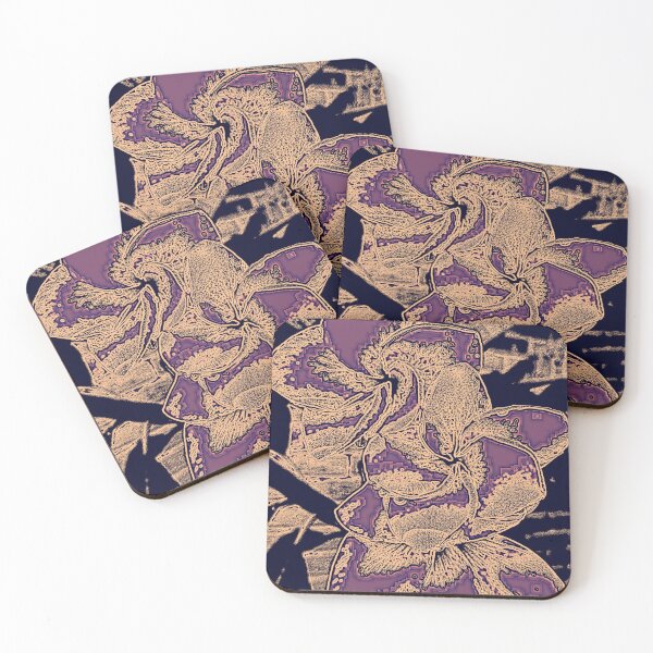 Item preview, BATIK STYLE FLORAL IN  PURPLE, TAN  AND BLACK  designed and sold by Opalbluerose.
