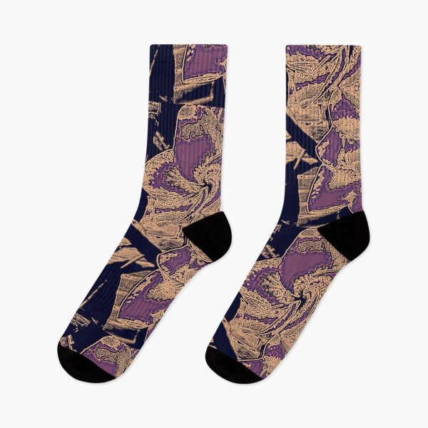 Item preview, BATIK STYLE FLORAL IN  PURPLE, TAN  AND BLACK  designed and sold by Opalbluerose.