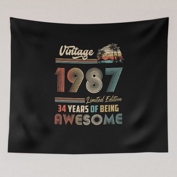 Item preview, Vintage 1987 34th Birthday Gift Men Women 34 Years Old designed and sold by DanielleNicolet.