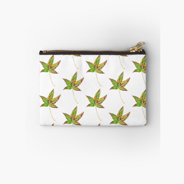 Item preview, Green & yellow autumn leaf watercolour designed and sold by Zoya Makarova.