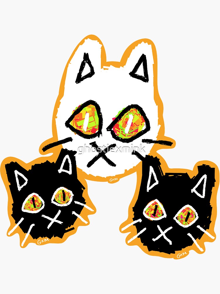 Pegatina «Familia de gatos feos» de ghostiexmink Redbubble