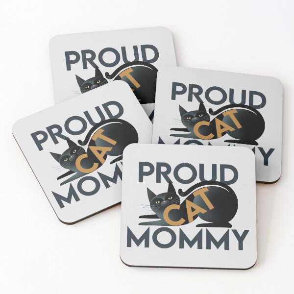 Item preview, Proud Cat Mommy, bold text on black cat designed and sold by Giddygoatthe3rd.