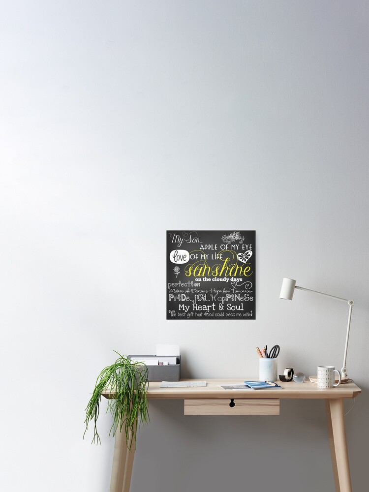 My Son Love Of My Life Chalkboard Quotes Poster