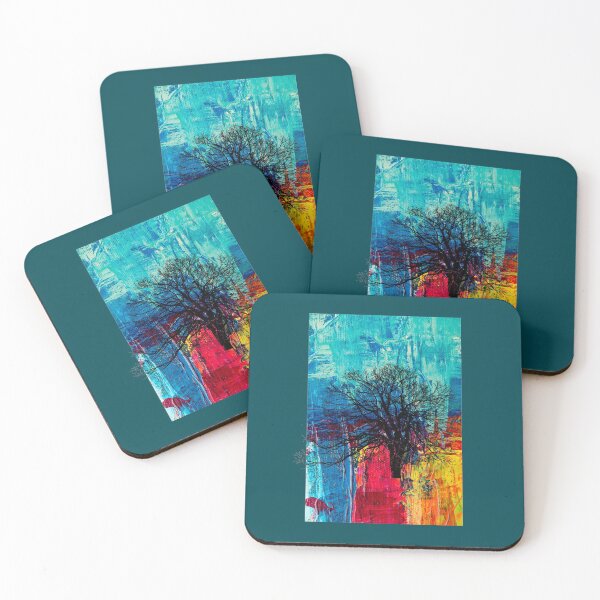 Item preview, colorful painting print with oak tree! designed and sold by Byoudesigns.