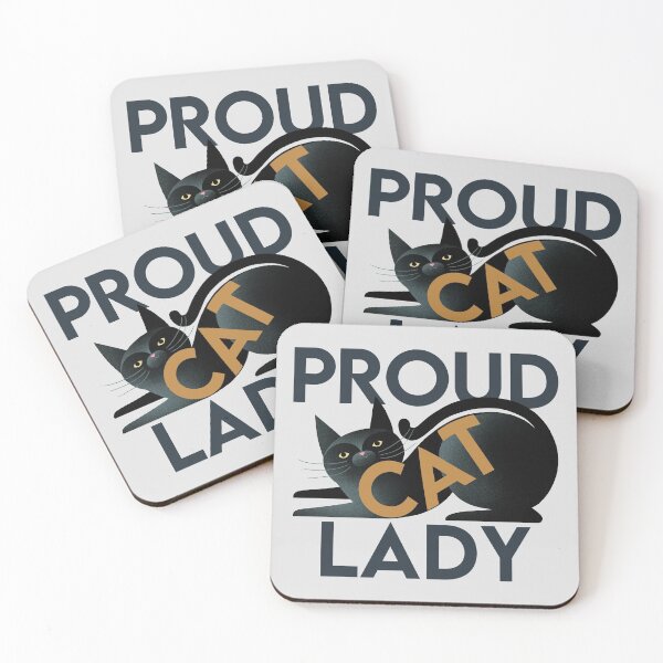 Item preview, Proud Cat Lady, bold text on black cat designed and sold by Giddygoatthe3rd.