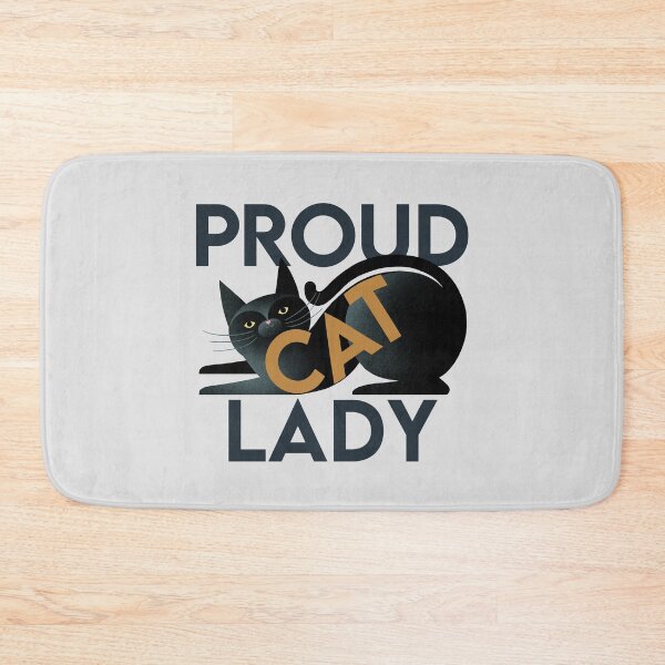 Item preview, Proud Cat Lady, bold text on black cat designed and sold by Giddygoatthe3rd.