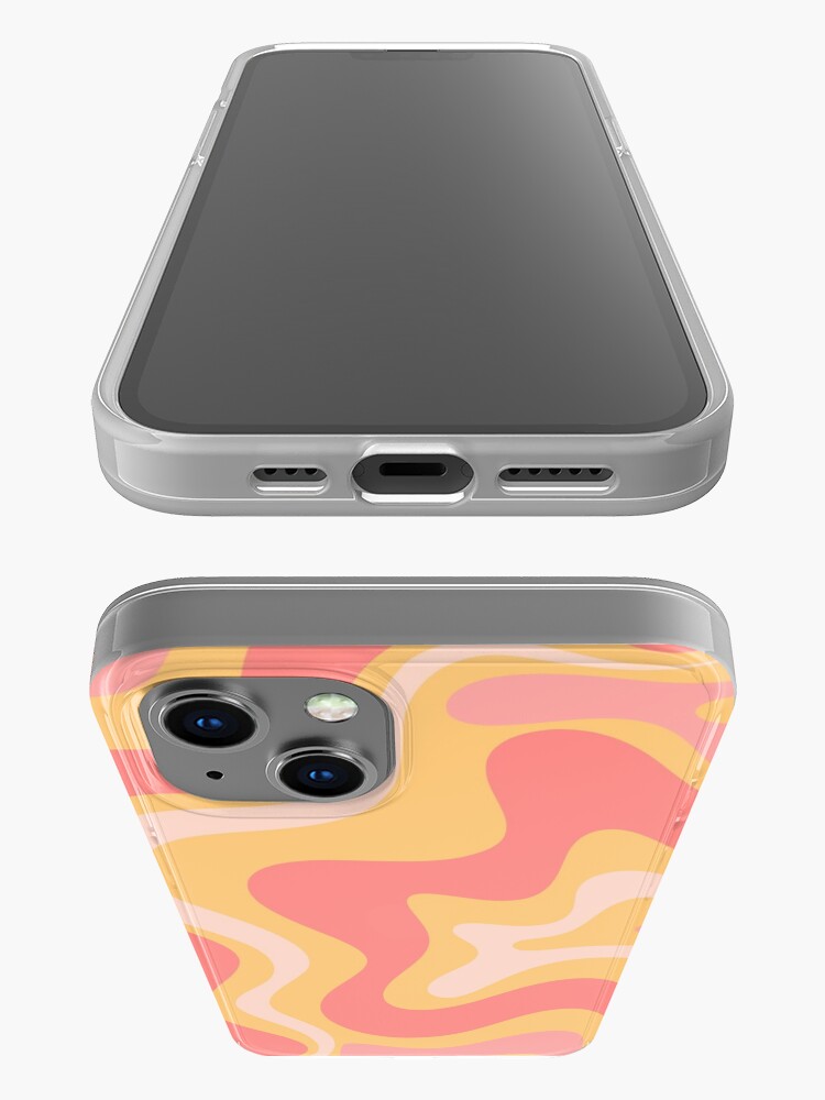 Disover Liquid Swirl Retro Modern Abstract Pattern in Mustard Yellow, Pink, and Blush iPhone Case