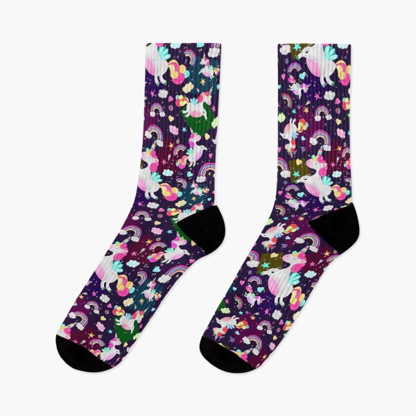 Item preview, Magical Cartoon Unicorn with Rainbows Pattern designed and sold by SquinkCreative.