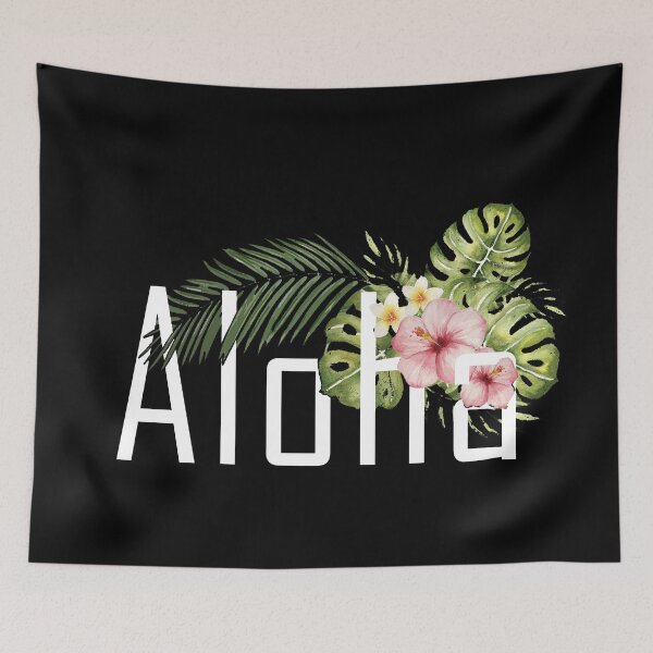 Item preview, Aloha Hawaii Plumeria Watercolor Floral Classic Typography designed and sold by Tannumoni.