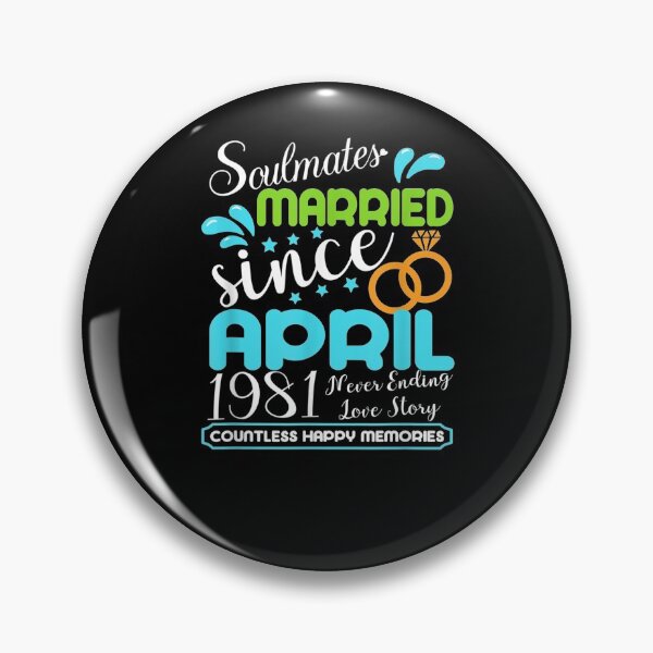 Item preview, Married Since April 1981 40th Wedding Anniversary Gift  designed and sold by aguilaro.