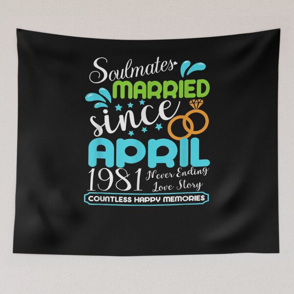 Item preview, Married Since April 1981 40th Wedding Anniversary Gift  designed and sold by aguilaro.