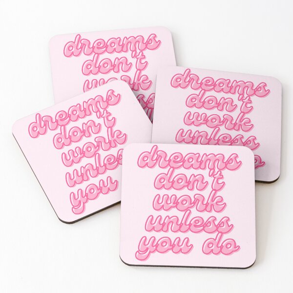 Item preview, Dreams dont work unless you do - pink aesthetic quote designed and sold by WanderAesthetic.