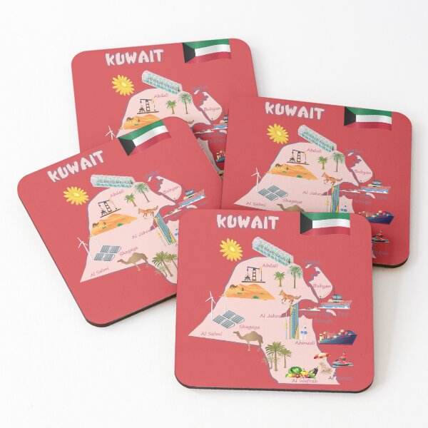 Item preview, Kuwait map destinations Landmarks tourist attractions with names of the major cities خريطة الكويت السياحية  designed and sold by mashmosh.