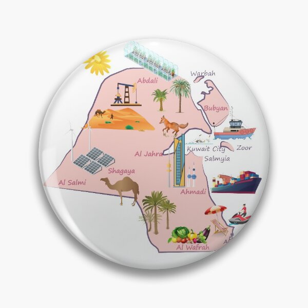 Item preview, Kuwait map destinations Landmarks tourist attractions with names of the major cities خريطة الكويت السياحية  designed and sold by mashmosh.