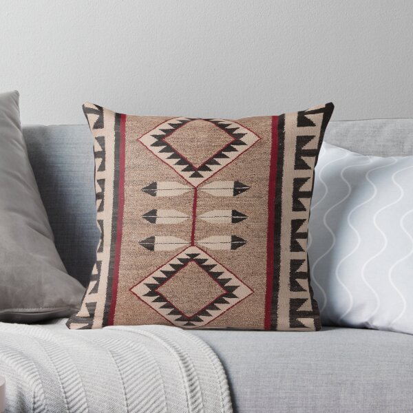 NAVAJO 1925 ART WITH FEATHERS SCAN HIGH RES - ORIGINAL WORTH OVER $20,000 Throw Pillow