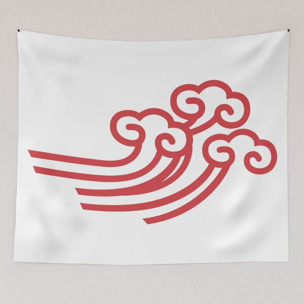Item preview, Copy of Korean Traditional Red Pattern Style Cloud 2 on White BG designed and sold by FollowtheOrigin.