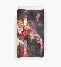 Allure Abstract Painting in Red, Purple, Gold and Black Duvet Cover