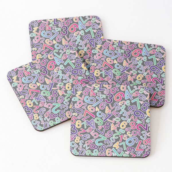 Item preview, Seamless background with colored numbers on black designed and sold by mashmosh.