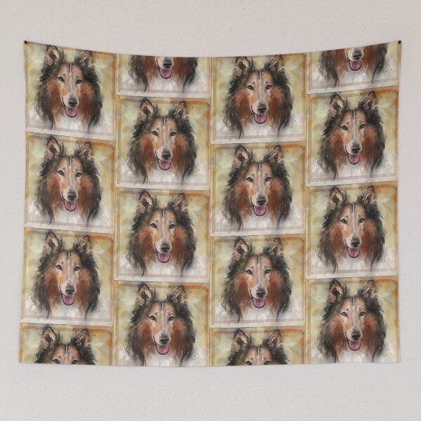 Item preview, An Expressive Painting of a Smiling Furry Collie Dog designed and sold by ibadishi.