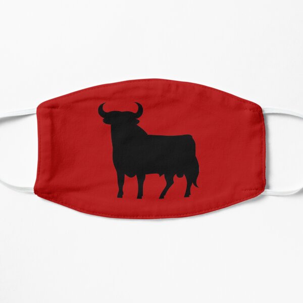 Toro español viendo rojo Mascarilla plana