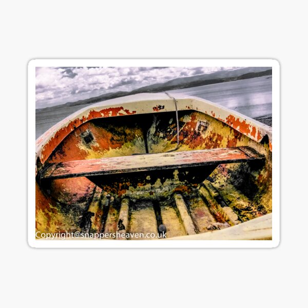 Boat rusting on Anglesey Sticker