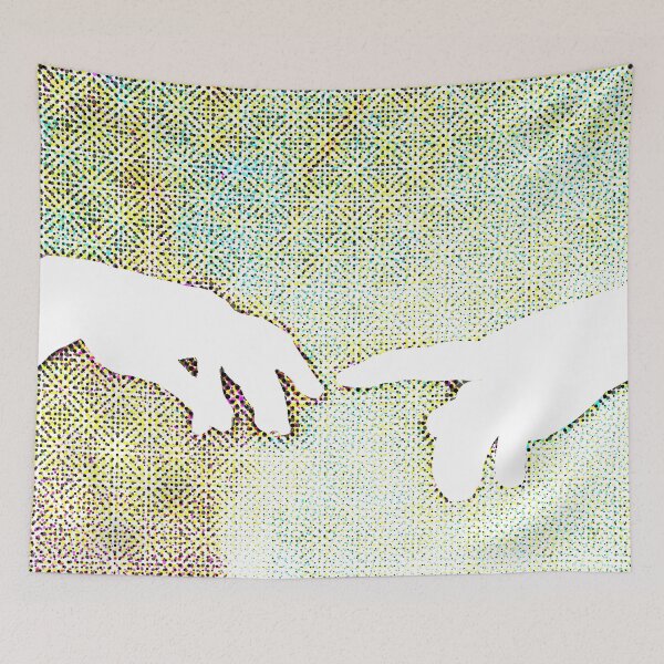 Item preview, The Creation of Adam - Sistine Chapel near-touching hands of God and Adam screen printing pop designed and sold by raidman.