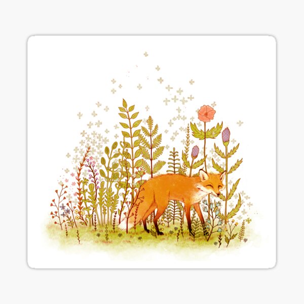 Item preview, Fox and Flowers designed and sold by Leslie Evans.