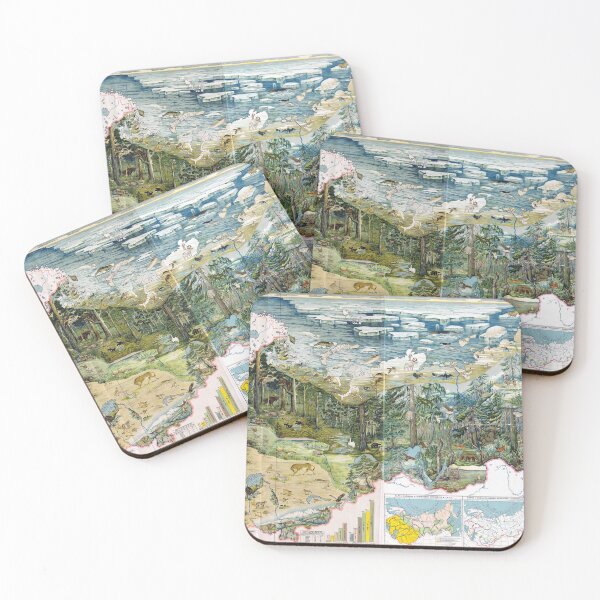 Item preview, Vintage Russia Animals Map designed and sold by redoARTstore.