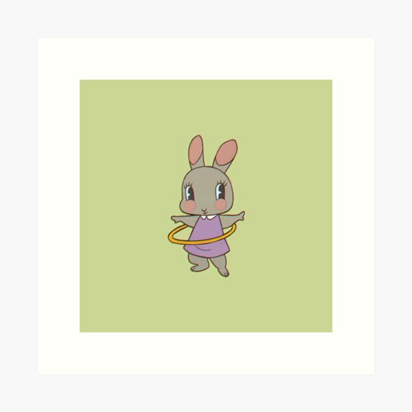 Hula Hooping Bunny Friend Art Print