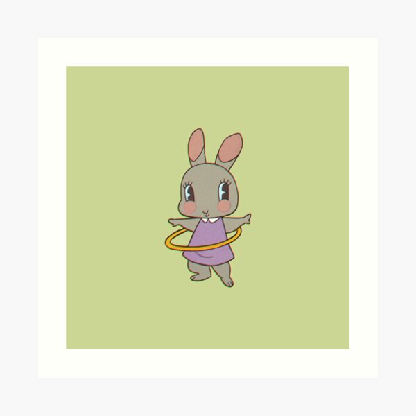 Hula Hooping Bunny Friend Art Print