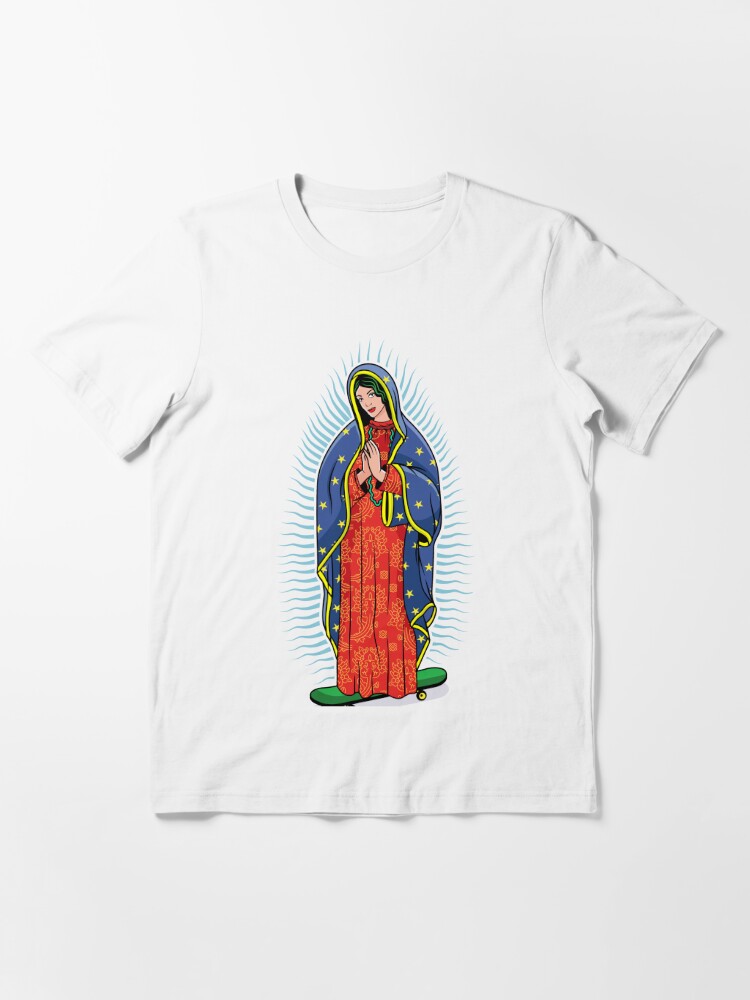 Virgin of Guadalupe on a skateboard. The Virgin Mary Vector Poster  Illustration. | Essential T-Shirt