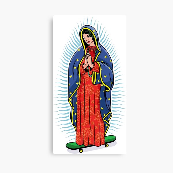 "Virgin Of Guadalupe On A Skateboard. The Virgin Mary Vector Poster ...