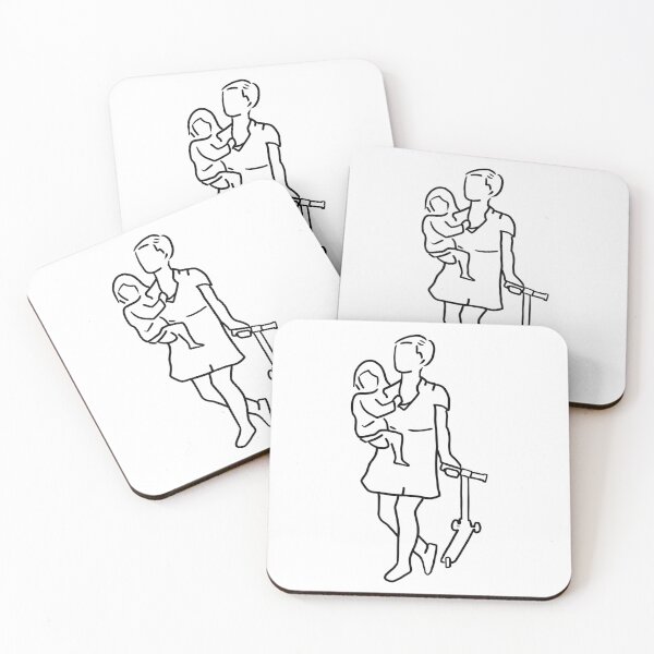 Item preview, Mother Carrying Daughter and Scooter designed and sold by PrileyRileyArt.