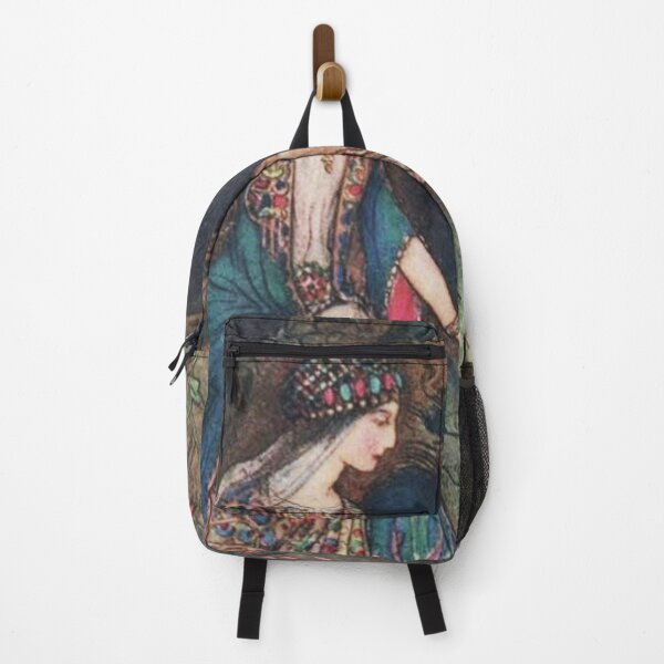 Item preview, Medieval princess holding a Falcon vintage illustration - Warwick Goble designed and sold by Vintage Designs +.